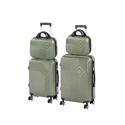 TraveLux Pro XXII gurulós bőrönd szett olajzöld