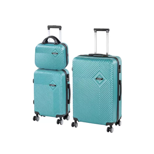 TraveLux Pro XX gurulós bőrönd szett lagúnakék