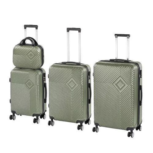 TraveLux Pro XXIV gurulós bőrönd szett olajzöld