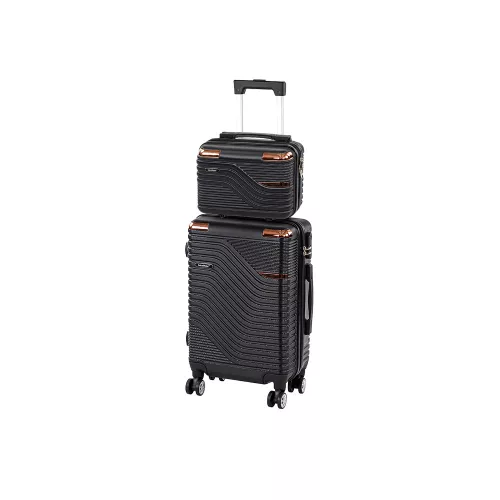 TraveLux Urban III gurulós bőrönd szett fekete