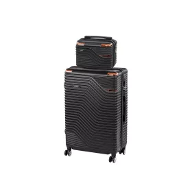 TraveLux Urban V gurulós bőrönd szett fekete