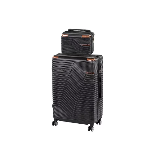 TraveLux Urban V gurulós bőrönd szett fekete