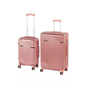 TraveLux Urban X gurulós bőrönd szett lazacrózsaszín