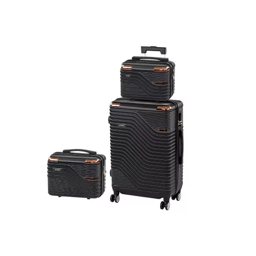 TraveLux Urban XIII gurulós bőrönd szett fekete