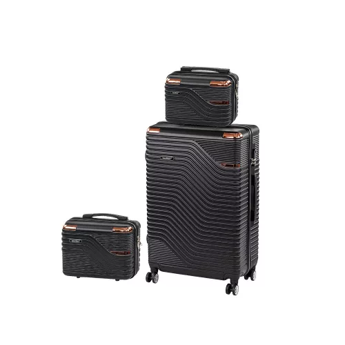 TraveLux Urban XIV gurulós bőrönd szett fekete