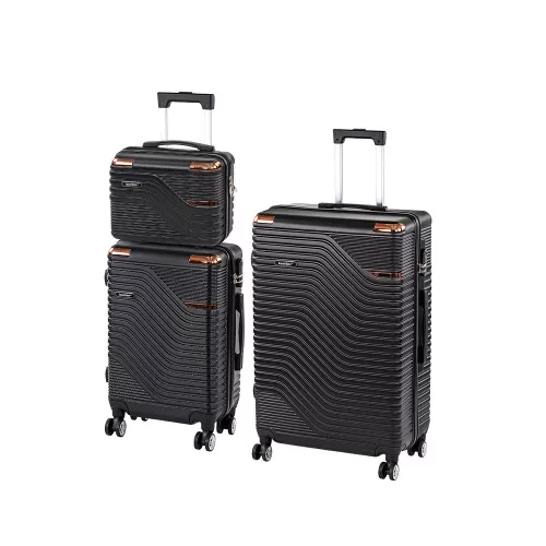 TraveLux Urban XIX gurulós bőrönd szett fekete