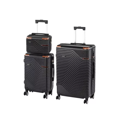 TraveLux Urban XVI gurulós bőrönd szett fekete