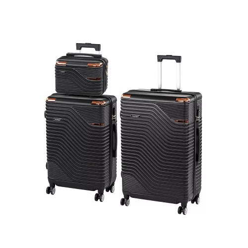 TraveLux Urban XVII gurulós bőrönd szett fekete