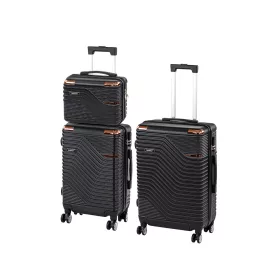 TraveLux Urban XVIII gurulós bőrönd szett fekete