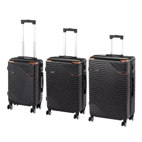 TraveLux Urban XXI gurulós bőrönd szett fekete