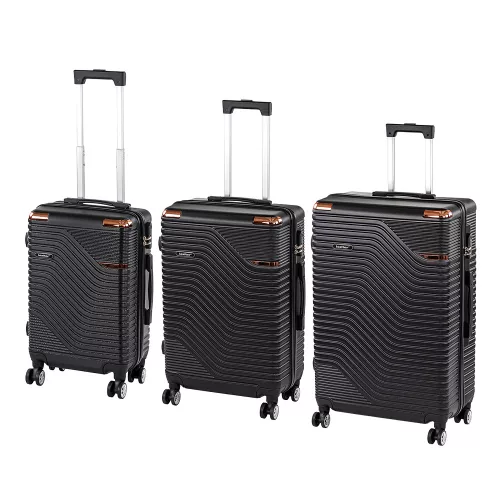 TraveLux Urban XXI gurulós bőrönd szett fekete