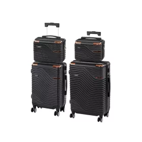 TraveLux Urban XXII gurulós bőrönd szett fekete