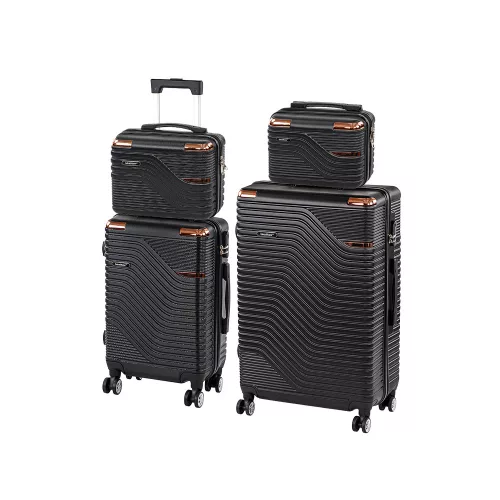 TraveLux Urban XXIII gurulós bőrönd szett fekete