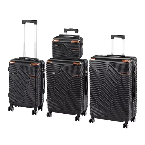 TraveLux Urban XXIV gurulós bőrönd szett fekete