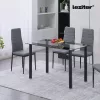 Riona 120 cm szögletes üveg étkezőasztal fekete