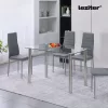 Berna 140 cm szögletes üveg étkezőasztal transparent