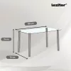 Berna 140 cm szögletes üveg étkezőasztal transparent
