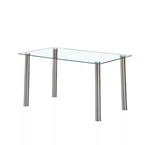Berna 140 cm szögletes üveg étkezőasztal transparent