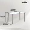 Berna 140 cm szögletes üveg étkezőasztal transparent