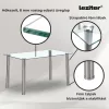 Berna 140 cm szögletes üveg étkezőasztal transparent
