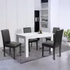 Leon 4+1 étkező garnitúra fehér-fekete