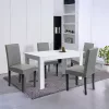 Leon 4+1 étkező garnitúra fehér-szürke