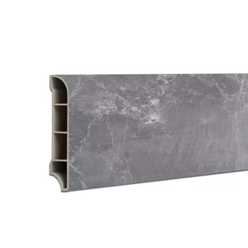 Vinyl SPC padlószegély Fjord márvány mintás sötét szürke 2400x60x12 mm