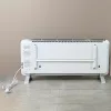 Hekla elektromos fűtőtest 1000W/2000W teljesítménnyel, elegáns fekete üvegfelülettel és digitális kijelzővel