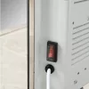Hekla elektromos fűtőtest 1000W/2000W teljesítménnyel, elegáns fekete üvegfelülettel és digitális kijelzővel