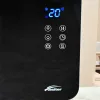 Hekla elektromos fűtőtest 1000W/2000W teljesítménnyel, elegáns fekete üvegfelülettel és digitális kijelzővel