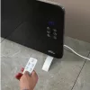 Hekla elektromos fűtőtest 1000W/2000W teljesítménnyel, elegáns fekete üvegfelülettel és digitális kijelzővel
