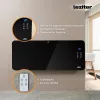 Hekla elektromos fűtőtest 1000W/2000W teljesítménnyel, elegáns fekete üvegfelülettel és digitális kijelzővel