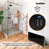 Hekla elektromos fűtőtest 1000W/2000W teljesítménnyel, elegáns fekete üvegfelülettel és digitális kijelzővel