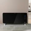 Hekla elektromos fűtőtest 1000W/2000W teljesítménnyel, elegáns fekete üvegfelülettel és digitális kijelzővel