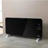 Hekla elektromos fűtőtest 1000W/2000W teljesítménnyel, elegáns fekete üvegfelülettel és digitális kijelzővel