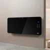 Hekla elektromos fűtőtest 1000W/2000W teljesítménnyel, elegáns fekete üvegfelülettel és digitális kijelzővel