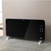 Hekla elektromos fűtőtest 1200W/2400W teljesítménnyel, elegáns fekete üvegpanellel és digitális kijelzővel