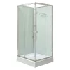 Polo White II 80x80 cm szögletes fehér hátfalas zuhanykabin   zuhanytálcával
