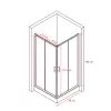 Spirit BAMBOO 90x90 szögletes zuhanykabin, erősített akril zuhanytálcával