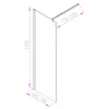 WI01-70 Walker walk in zuhanyfal 70x195 cm, 8mm-es üveggel